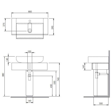 AZZURRA Charlotte База напольная под раковину 80х39х74 см, с вырезом для раковины, цвет дуб, артикул MBCH80R