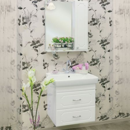 Тумба для раковины Sanflor Ксения 60 Н0000000127 подвесная Белая