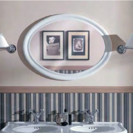 SIMAS Lante Зеркало овальное 900*620*30мм, цвет белый глянцевый