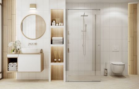 Душевой уголок Ambassador Nord 13011103-ST10, квадратный, линейный трап, 90х90