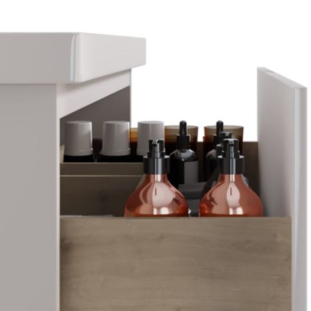 PERFECTO Тумба 70 см подвес. 1 ящ., push-to-open, белый глянец