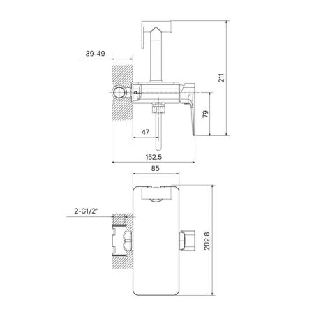 Смеситель IDDIS с гигиеническим душем встраиваемый полка Axes (AXESBSHi08), артикул AXESBSHi08
