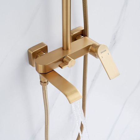 Душевая система Shevanik S4136G, золотой сатин, артикул S4136G