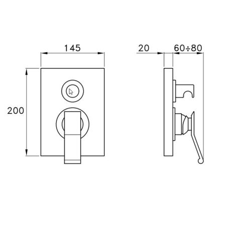 Stella Casanova Внешняя часть встраиваемого смесителя душа  цвет: хром, артикул CS 01405 CR00