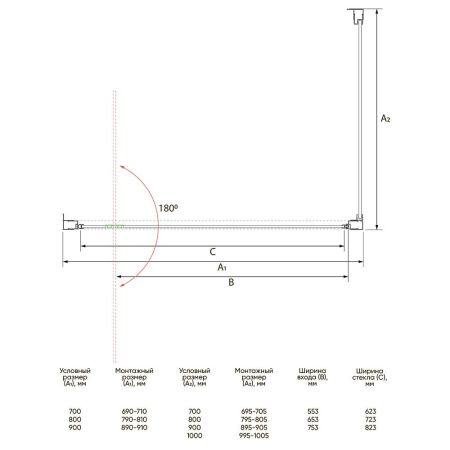 Душевой угол Veconi Rovigo RV-033B, 700х1000х1950 черный, стекло прозрачное