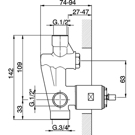 CISAL Встраиваемая часть однорычажного смесителя для ванны/душа, артикул ZA00521004