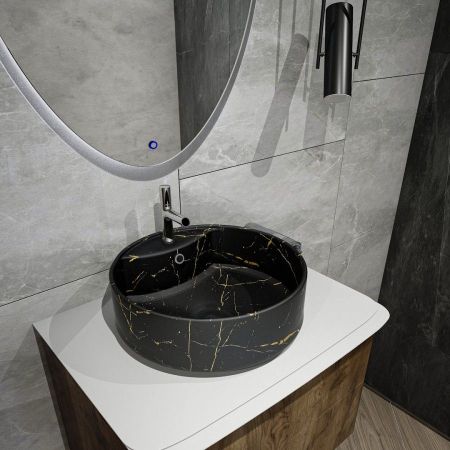 Раковина чаша Maretti EA13NS44-560MR, черный мрамор, артикул EA13NS44-560MR