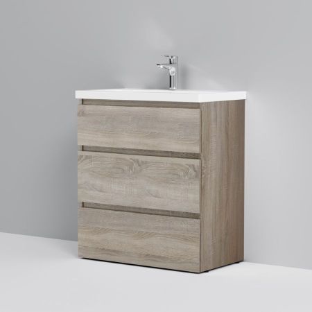 M91FSX0752OF GEM S, База под раковину, напольная, 75 см, 3 ящика, светлый дуб, артикул M91FSX0752OF