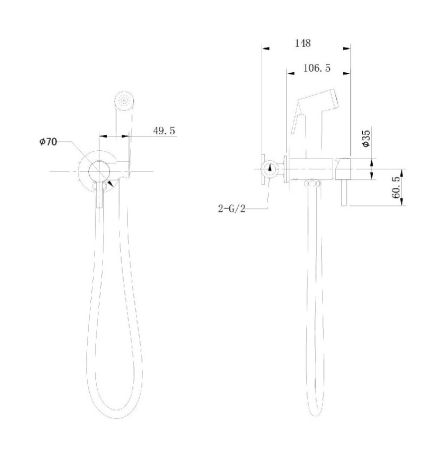 Гигиенический душ со смесителем Bravat D9151CP-ENG, хром, артикул D9151CP-ENG