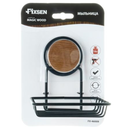 Мыльница FIXSEN MAGIC WOOD FX-46009, черный/коричневый, артикул FX-46009