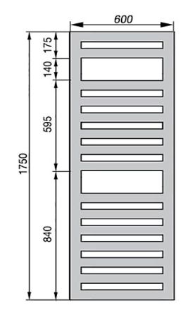 Электрический полотенцесушитель Zehnder Metropolitan Spa METE-180-060/ID Белый