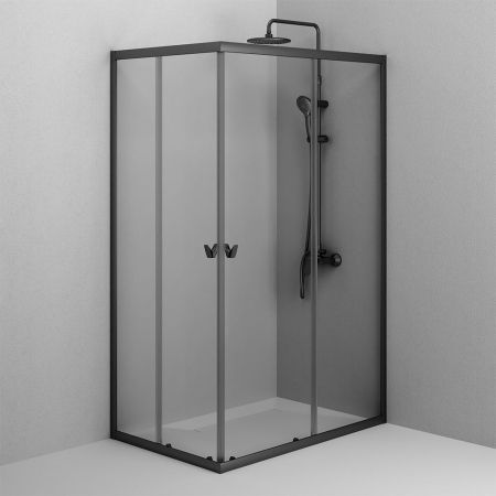 W87G-403-12080-BT Sunny душ огражд прямоугольн, раздвижн двери 120x80 черный,стекло прозрачн, артикул W87G-403-12080-BT
