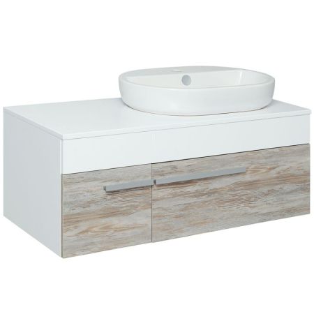 Тумба под раковину Runo Вудлайн 100 4620750028923 подвесная Белый дуб скандинавский
