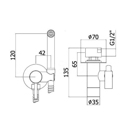 Гигиенический душ со смесителем Webert Sax Evolution SE870303010, золото, артикул SE870303010