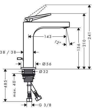 AX CitterioСмеситель для раковины 160, текстура, цвет шлифованное золото