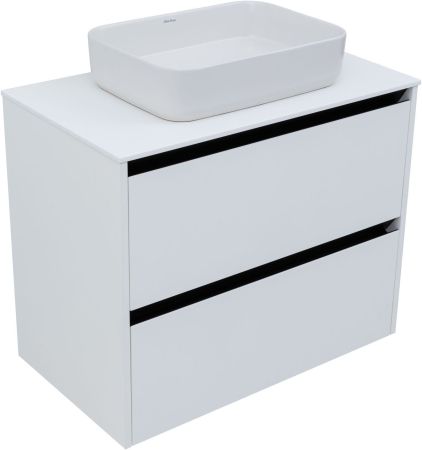 Тумба под раковину Allen Brau Activity 80 1.34004.WM белый матовый/черный браш, артикул 1.34004.WM