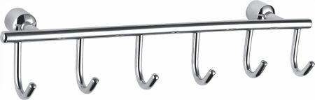 Вешалка с 6 крючками для ванной WONZON & WOGHAND, Хром (WW-9382-6), артикул WW-9382-6