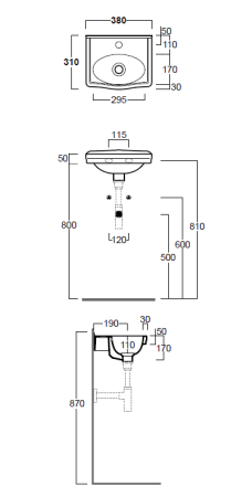 SIMAS Londra Раковина подвесная 38x31см с 1 отв-м под смеситель, цвет белый, артикул LO944bi*1