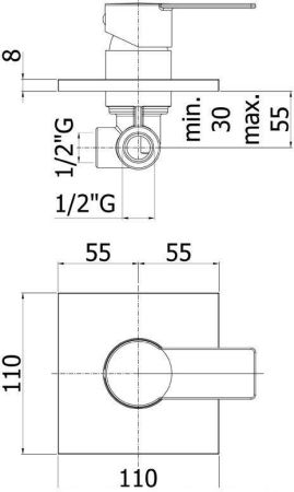 Смеситель для душа Paffoni Tango TA010CR (с внутренней частью), артикул TA010CR
