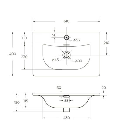 KRAFT 39 База под раковину подвесная с двумя выкатными ящиками, Rovere Tabacco, 600х390x500, KRAFT 39-600/390-2C-SO-RT, артикул KRAFT 39-600/390-2C-SO-RT