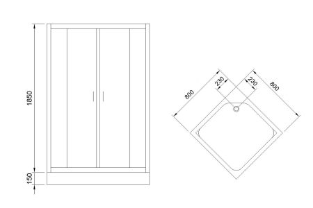 Душевой угол Royal Bath RB 80HP-T (прозрачное), артикул RB80HP-T