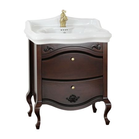 IMPERO База L68xH74xP51 см. для раковины 70 см, 2 выдвижных ящика, цвет: NOCE, артикул 25979