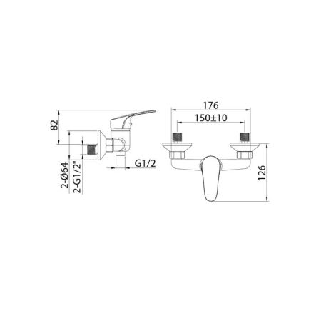 Смеситель для душа Milardo Simp (SIMSB00M03), артикул SIMSB00M03