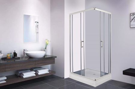 Душевой уголок Parly QZ71S 100х195 профиль Полированный алюминиевый стекло тонированное