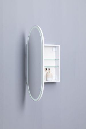 Зеркальный шкаф Aquanet Монте 50 белый, с LED подсветкой, артикул 00344787