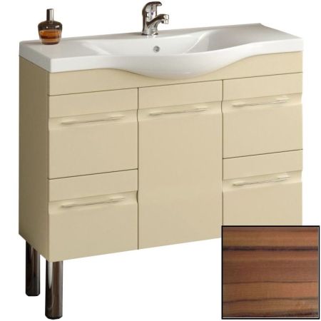 Тумба с раковиной SanVit Прима 90 kprim090 с фактурой под дерево прямые ручки Зебрано