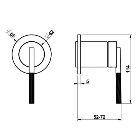 Gessi Ingranaggio Встраиваемый однорычажный смеситель на 1 выход (внешние части), цвет: хром