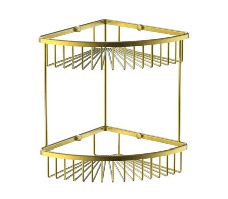 Полка для ванной 2-х ярусная WONZON & WOGHAND, Брашированное золото (WW-4128-BG), артикул WW-4128-BG