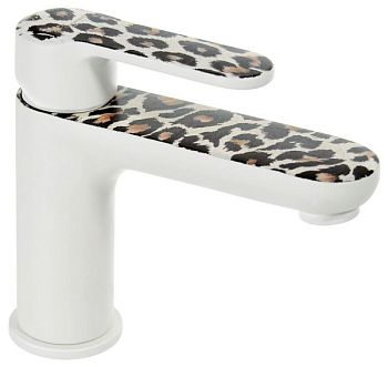 Emmevi Nefer, однорычажный смеситель для раковины с донным клапаном, цвет белый/леопард