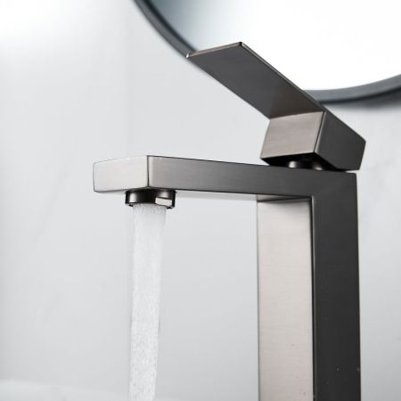 Смеситель для раковины Shevanik S7001T, оружейная сталь