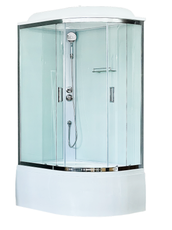 Душевая кабина Royal Bath RB 8120BK5-WT-CH (белое/прозрачное) левая, артикул RB8120BK5-WT-CH-L