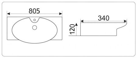 Умывальник CeramaLux STR4282B, артикул 