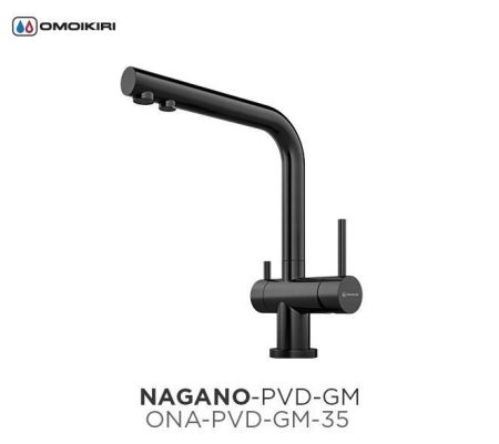 Смеситель для кухни, OMOIKIRI, Nagano, тип открывания воды-однорычажный, тип регулирования воды-керамический картридж, монтаж-на раковину/столешницу, отверстия для монтажа-1, высота, мм-294, вынос излива, мм-206, тип излива-поворотный, тип подводки-гибкая