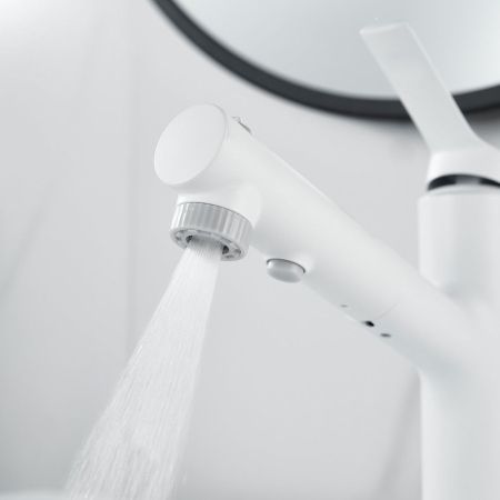 Смеситель для раковины многофункциональный Raffine F281C, белый