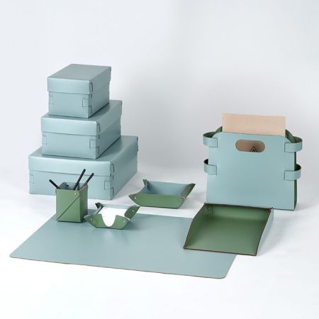 ADJ Подставка для бумажных блоков, 10x10xH4 см., цвет: эвкалипт/небесный, артикул 105.60/50