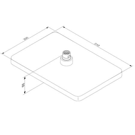 940050300 Merkur верхний душ, квадрат, черный, артикул 940050300