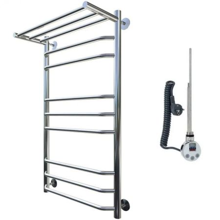 Электрический полотенцесушитель Тругор Браво 3 элТЭН 100x60 с полкой Хром, артикул Браво3/элТЭН10060П