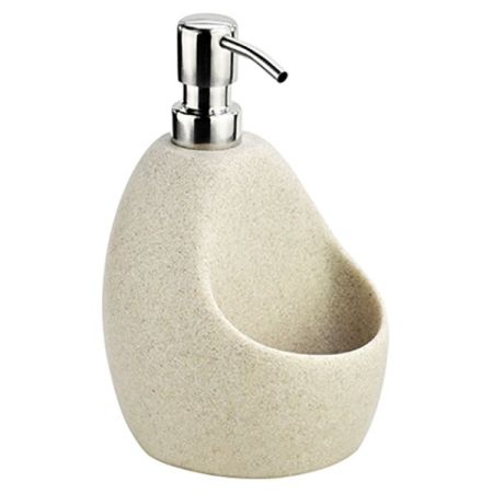 Дозатор для жидкого мыла WasserKRAFT K-8099 с емкостью для губки Хром Бежевый