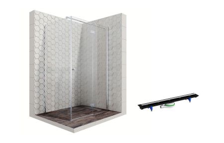 Душевой уголок Ambassador Diamond 12011108R-PR2, прямоугольный, линейный трап, 120х90, артикул 12011108R-PR2