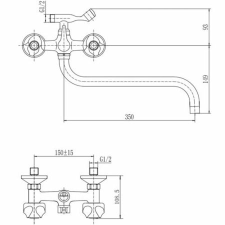 Смеситель для ванны FASHUN A2626-2, хром
