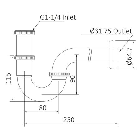 Сифон для раковины Timo золото матовое (961/17L), артикул 961/17L