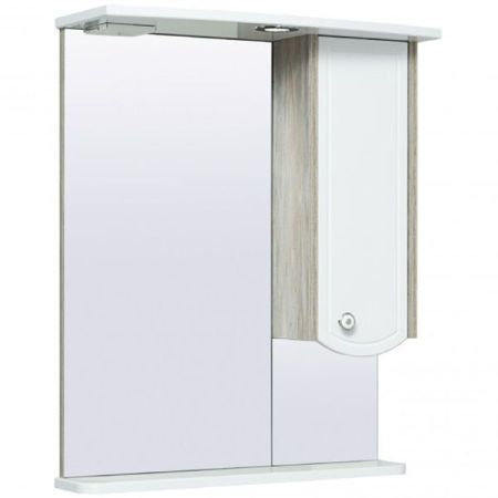 Зеркало со шкафом Runo Аликанте 60 4620750021856 с подсветкой Скандинавский Дуб Белое