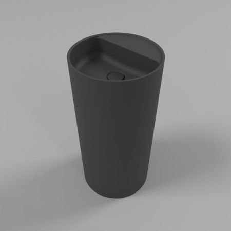 Умывальник WHITECROSS Pantheon D=43 (черный мат) иск. камень, артикул 0708.043043.201