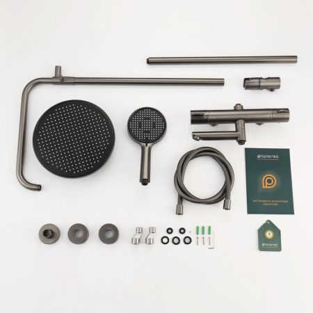 Душевая система с термостатом Splenka S223.26.09, графит