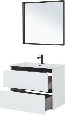 Комплект мебели для ванной De Aqua Ариетта NEW 80 белый матовый