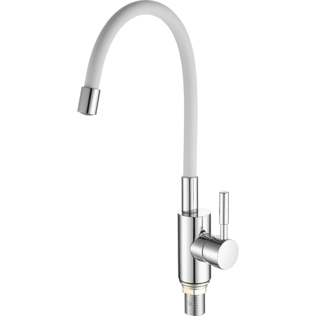 Смеситель для кухни с гибким изливом FASHUN A4053+B03, хром/белый